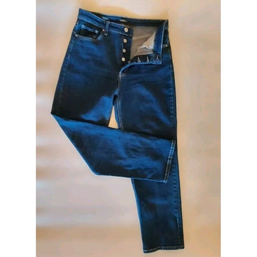 Wild Fable Super High Rise Straight Jeans 10 Blue High Rise 5-Pocket Button Fly